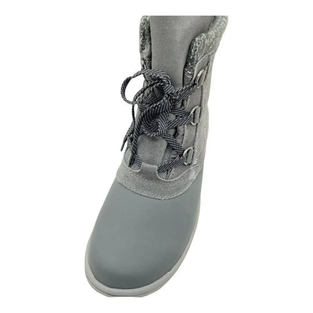 Womens Baretraps Boot Devon Dark Grey Lace Up Sz 9.5 M Leather Water Resistant - Picture 7 of 9